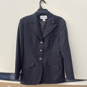 Evan Picone Dark Gray Blazer with Gold Buttons